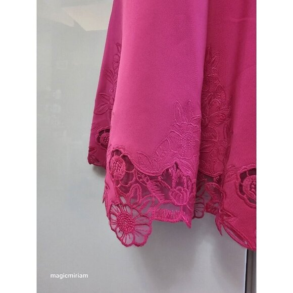 BNWT TED BAKER London Zaffron Embroidered Fit & Flare Dress Barbie Pink - Picture 11 of 15